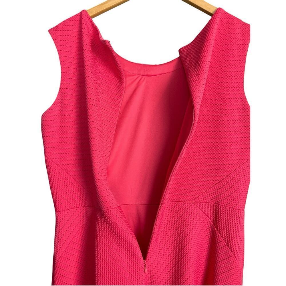 Covington Coral Pink Dress Women Size 12 Fit and Flare Beaded Office Wear Party - Picture 8 of 13